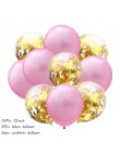 10 sztuk metalowe lateksowe balony konfetti zestaw balonów na ślub balon na przyjęcie urodzinowe dekoracje Baby Shower balony z 