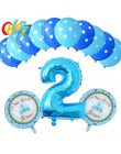 13 sztuk niebieski dla chłopca balony urodzinowe Mickey Mouse dekoracje świąteczne numer 1 2 3 rok baby shower hel Dot lateks ba