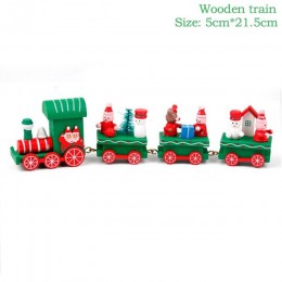 Mały pociąg drewniane ozdoby choinkowe do domu wystrój bożonarodzeniowy boże narodzenie 2019 nowy rok 2020 ozdoby świąteczne boż