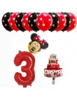 13 sztuk dekoracja urodzinowa lateksowy balon Mickey Minnie Mouse serce folia balon Baby Shower balon w kształcie cyfry dzieci p