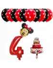 13 sztuk dekoracja urodzinowa lateksowy balon Mickey Minnie Mouse serce folia balon Baby Shower balon w kształcie cyfry dzieci p