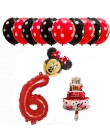 13 sztuk dekoracja urodzinowa lateksowy balon Mickey Minnie Mouse serce folia balon Baby Shower balon w kształcie cyfry dzieci p