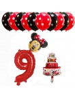 13 sztuk dekoracja urodzinowa lateksowy balon Mickey Minnie Mouse serce folia balon Baby Shower balon w kształcie cyfry dzieci p