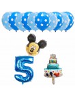 13 sztuk dekoracja urodzinowa lateksowy balon Mickey Minnie Mouse serce folia balon Baby Shower balon w kształcie cyfry dzieci p