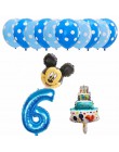 13 sztuk dekoracja urodzinowa lateksowy balon Mickey Minnie Mouse serce folia balon Baby Shower balon w kształcie cyfry dzieci p