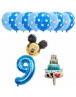 13 sztuk dekoracja urodzinowa lateksowy balon Mickey Minnie Mouse serce folia balon Baby Shower balon w kształcie cyfry dzieci p