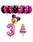 13 sztuk dekoracja urodzinowa lateksowy balon Mickey Minnie Mouse serce folia balon Baby Shower balon w kształcie cyfry dzieci p