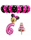 13 sztuk dekoracja urodzinowa lateksowy balon Mickey Minnie Mouse serce folia balon Baby Shower balon w kształcie cyfry dzieci p