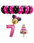 13 sztuk dekoracja urodzinowa lateksowy balon Mickey Minnie Mouse serce folia balon Baby Shower balon w kształcie cyfry dzieci p