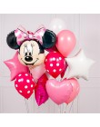 12 sztuk Mickey Minnie Mouse gwiazdkowe balony z helem dla dzieci dekoracja urodzinowa Baby Shower 1st urodziny lateksowe zabawk