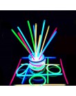 100 sztuk Party lampa fluorescencyjna kije bransoletki naszyjniki Neon na wesele Glow Sticks jasne kolorowe Glow Sticks