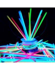 100 sztuk Party lampa fluorescencyjna kije bransoletki naszyjniki Neon na wesele Glow Sticks jasne kolorowe Glow Sticks