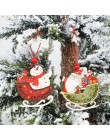 HUADODO 4 sztuk kreatywny święty mikołaj snowman drewniane zawieszki świąteczne Ornament na boże narodzenie ozdoby choinkowe dek