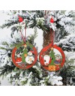 HUADODO 4 sztuk kreatywny święty mikołaj snowman drewniane zawieszki świąteczne Ornament na boże narodzenie ozdoby choinkowe dek