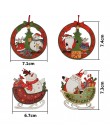 HUADODO 4 sztuk kreatywny święty mikołaj snowman drewniane zawieszki świąteczne Ornament na boże narodzenie ozdoby choinkowe dek