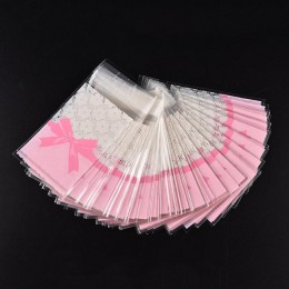 50 sztuk 7*10 cm/7*7 cm śliczne różowy wzór kokardy ciasto pakiety prezentów torby opp plastikowe cukierki ciasteczka torebki z 