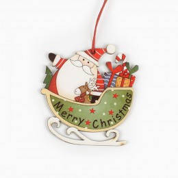 HUADODO 4 sztuk kreatywny święty mikołaj snowman drewniane zawieszki świąteczne Ornament na boże narodzenie ozdoby choinkowe dek