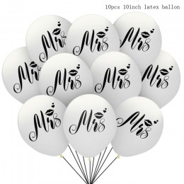 123 10 sztuk okrągły biały nadruk pan i pani lateksowe balony panna młoda być miłość zaręczyny kura uroczystość ślubu wystrój za