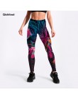 Qickitout nowe mody kobiet legginsy kwiatowy płatek kolor cyfrowy legginsy z nadrukiem Sexy spodnie do fitnessu treningu Casual 