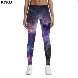 Marka kyku nowy 3D drukuj Galaxy legginsy Fitness leginsy gotycka moda Slim Sexy legginsy damskie legginsy Push Up spodnie damsk
