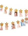 MEIDDING urodziny dziecka banery 12 miesięcy zdjęcie trznadel Baby Shower papierowa girlanda chłopiec dziewczyna 1st materiały d