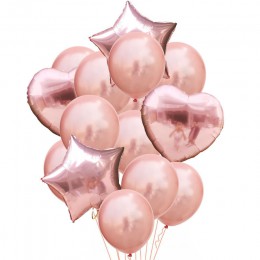 14 sztuk/partia mieszane balon w kolorze różowego złota konfetti zestaw balon na przyjęcie urodzinowe piłka powietrza ślub urodz