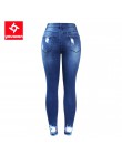 2127 Youaxon nowe S-XXXXXL Ultra rozciągliwe niebieskie frędzle porwane jeansy damskie denimowe spodnie spodnie dla kobiet ołówk
