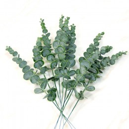 1 sztuka symulacja Eucalipto pojedynczy sztuczny liść eukaliptusa sztuczne rośliny do ślubu strzelanie Prop Home Decoration