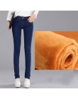 Zimowe ciepłe dżinsy dla kobiet elastyczny, wysoki stan spodnie dżinsowe 2019 nowe damskie spodnie miękkie zagęszczone czarne ak
