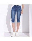 GAREMAY Plus Size Skinny dżinsy capri kobieta kobiece spodnie Stretch do kolan spodnie jeansowe damskie z wysokim stanem lato