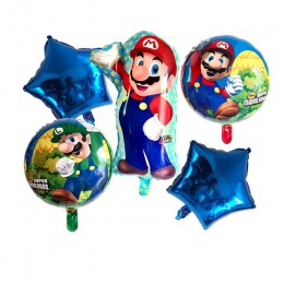 6 sztuk Super Mario balony 32 cali balony cyfry chłopiec dziewczyna urodziny Mario Luigi Bros Mylar niebieski czerwony zestaw ba
