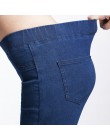 LEIJIJEANS 2019 wiosną i latem Plus rozmiar w połowie elastyczny pas Stretch do kostek dżinsy dla mamy dla kobiet spodnie obcisł