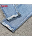 Jeansy ze streczem mujer plus rozmiar spodnie z koronką dżinsy damskie duże rozmiary denim elastyczna łatka harlan mankiet ołówe
