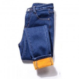 2019 zimowe jeansy damskie wysokiej talii dżinsy damskie spodnie zagęszczone dżinsy Plus rozmiar aksamitne grube ciepłe push up 