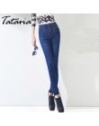 Tataria jesienne zimowe jeansy damskie wysokiej talii obcisłe ciepłe grube dżinsy damskie wysokie elastyczne Plus Size jeansy ze